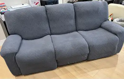 Recliner couch with cover, View more