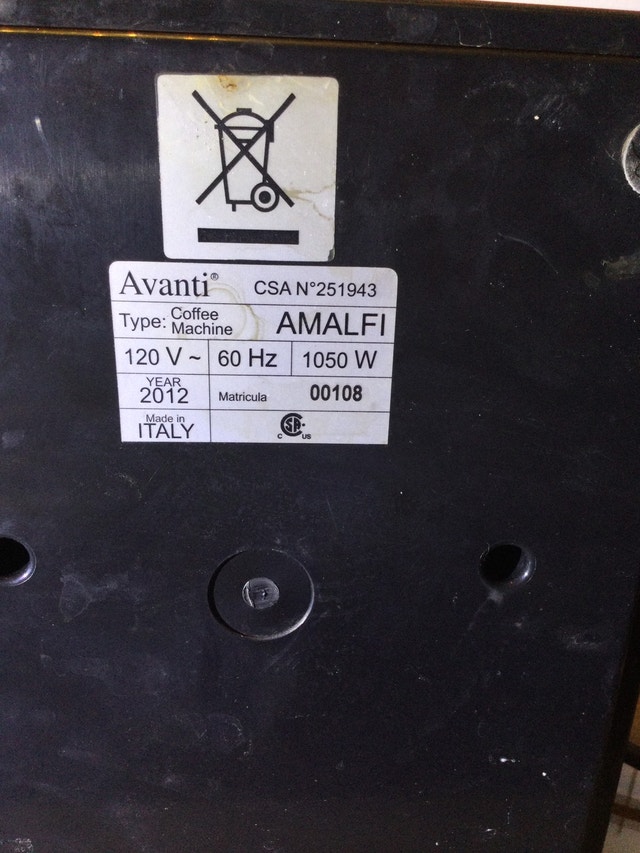 Espresso machine Amalfi Avanti made in Italy as is Machines à