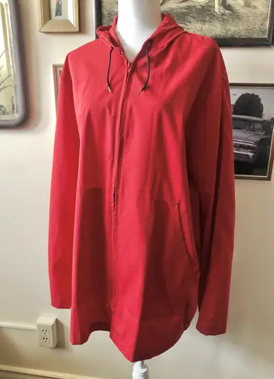 Vintage Red Outdoor Lightweight Jacket Poly Cotton Coat, View more