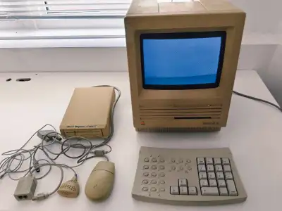 Macintosh SE with external devices, View more