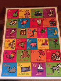 Laminated kids posters (colours, numbers, letters, shapes)