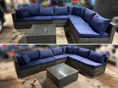Outdoor Patio Sectional – Modular Wicker Set w/ Cushions + Table, View more