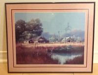 'Home on the Farm' Scenery In Brown colored Frame, 20"x 16"
