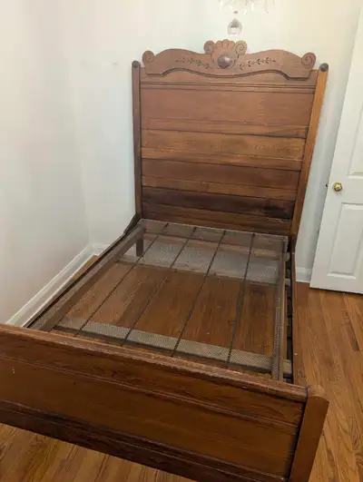Antique desk and bed, View more
