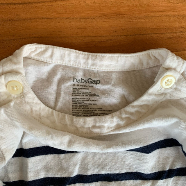 12-18 Months - GAP Cream Tunic with Navy Stripes & Elbow Patches in Clothing - 12-18 Months in Ottawa - Image 3