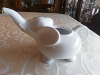 PORCELAIN ELEPHANT TEAPOT (NO LID) - WHITE - ABBOTT COLLECTION