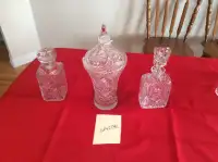 Crystal Pinwheel Vase and Decanters
