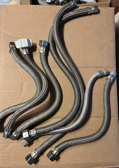 Faucet tap and toilet Stainless braided flex hoses, View more