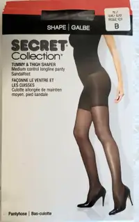"SECRET COLLECTION" TUMMY & THIGH SHAPER PANTYHOSE-2 PAIR