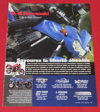 FRENCH 2004 KAWASAKI Z-750 Z SERIES MOTORCYCLE AD - ANNONCE MOTO