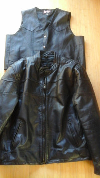 men's leather vest &jacket