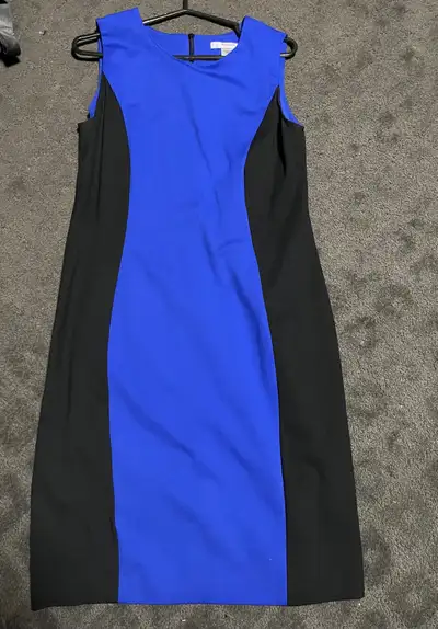 Tanjay- like new dress - black/ colbalt blue-adult  size 6 P, View more