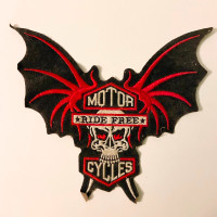 Motorcycles Ride Free Patch Skull Wings Biker Iron On Patch