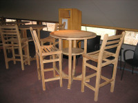 Teak Claudia Bar Table with 4 Bar Chairs