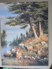mounted puzzle #15 - Deer and Pines