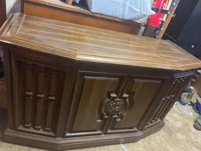 Vintage 1970s Cabinet Record Player, View more
