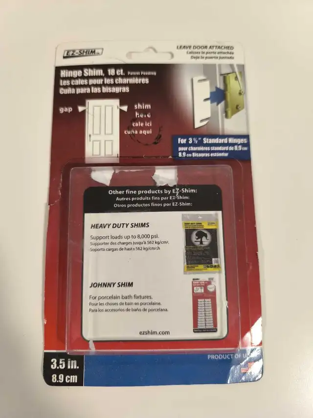 15x Cales pour charnières EZ-Shim Hinge Shim 3.5 inch in Windows, Doors & Trim in City of Montréal - Image 3