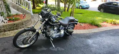 HARLEY SOFTAIL FXST 2003 100E ANNIVERSAIRE FULL CHROME MOTEUR 1450 STROKER 1550 BOITE MSD DÉCOMPRESS...
