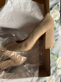 Lovely camel nude block heels size 8.5