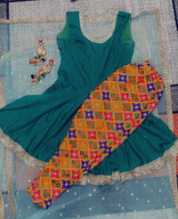 Phulkari baby doll suit 