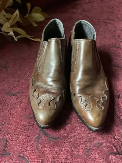 Steampunk style bronzed western country cowboy bootlet boots, View more