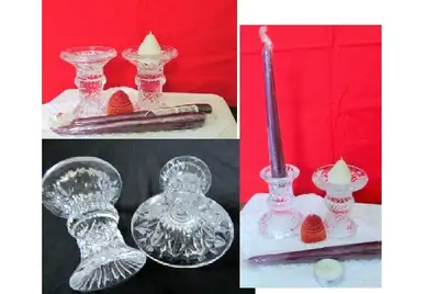 TALL CANDLE HOLDERS… Matching set with Candles, View more