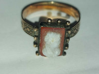 Small size 6 - 6.5 antique Victorian 10K Gold Cameo Ring. Purcha
