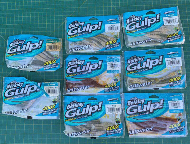 Berkley Gulp! 6 New and 2 Opened Packages in Fishing, Camping & Outdoors in Oshawa / Durham Region