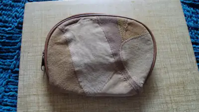 PATCH SUEDE COSMETIC BAG, View more