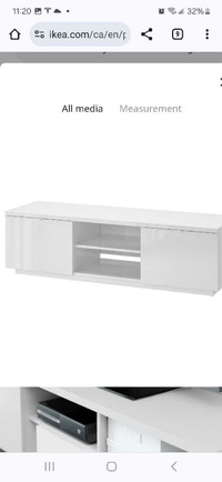 Ikea TV Bench - High Gloss White