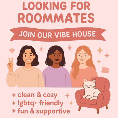 Looking for 3–5 students/young professionals to join a clean, cozy, respectful VIBE HOUSE — Move-in...