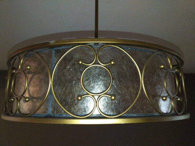 Light Fixture - Pendant, Round Bronze Metal Wrapped Shade in Indoor Lighting & Fans in Markham / York Region - Image 3