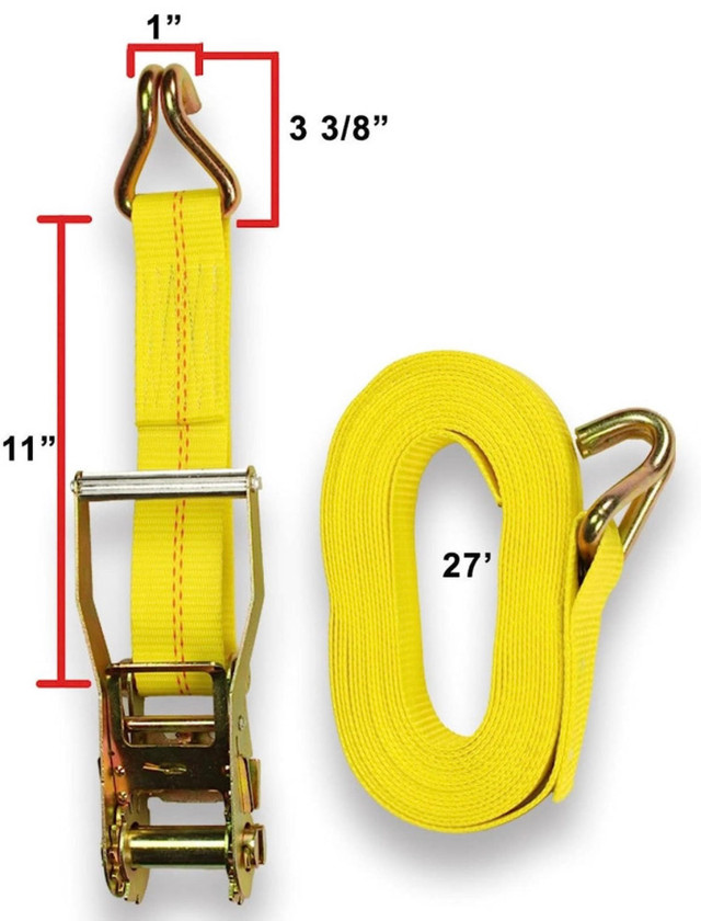 4-Pack Ratchet Tie-Down Straps - Cargo Tie Downs  in Other in London - Image 4