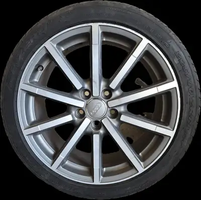 I'm selling a single 18-inch original Audi rim with a tire, sized at 225/40ZR18 pirelli p zero , The...