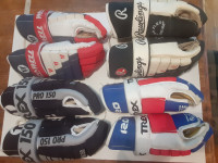 LOT DE GANTS DE HOCKEY VINTAGES TREX, RAWLING ET WINWELL