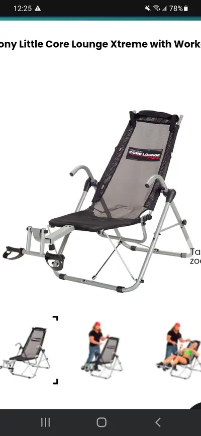Tony Little Core Lounger Xtreme with DVD NEW, View more