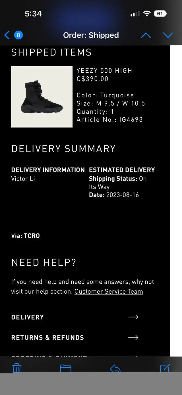 Yeezy 500 - Utility Black - size 9.5 - ($500) in Men's Shoes in City of Toronto - Image 6