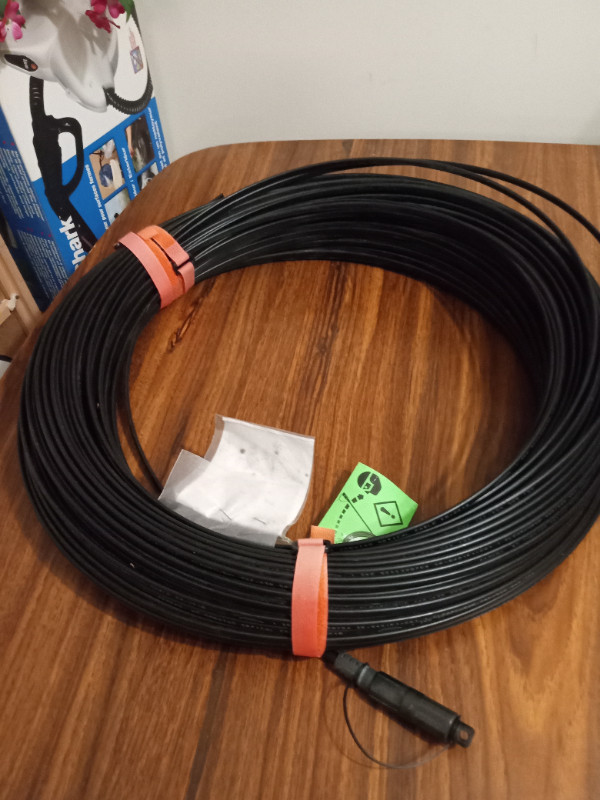 Corning clearcurve fiber optical cable single, black 150 M, 5mm. in General Electronics in Oshawa / Durham Region
