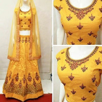 Beautiful Yellow Lengha With Embroidery matching Dupatta (NEW)
