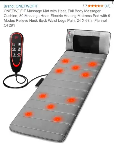 OneTwoFit Massage mat with heat; full body massager cushion, View more