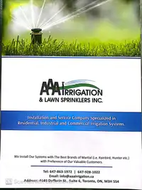 Lawn sprinklers/repair/opening irrigation syestem / installation