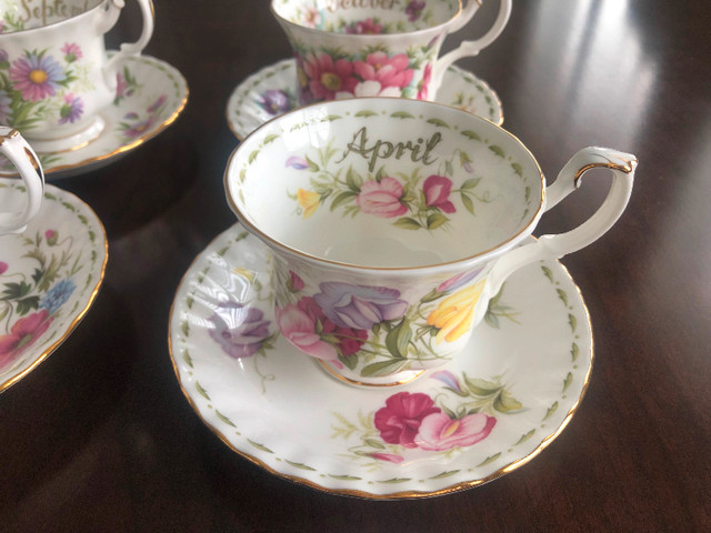 Royal Albert Monthly Flower Cups in Arts & Collectibles in Peterborough - Image 3