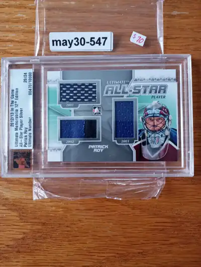 may30-547 $70 2011-12 ITG ULTIMATE MEMORABILIA PATRICK ROY ALL STAR PLAYER JERSEY /24 $70 To locate...