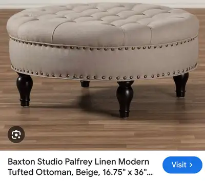 Round Tufted Ottoman baxton studio GRAB DEALS!! Last batch, View more
