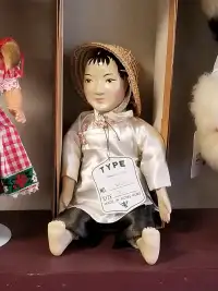 Vintage Chinese Doll w Original Box & Tag