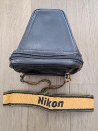 SLR Camera Leather Case/Nikon Neck Strap.