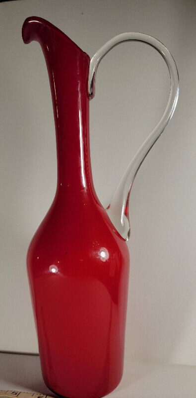 Red Glass Pitcher in Home Décor & Accents in Hamilton