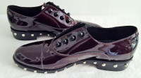 NEW - Burgundy Patent Leather Oxfords Made in Italy – SZ 39M