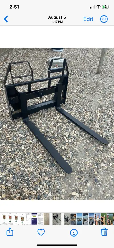 Brand new forks with Global/ALO quick tach, 48”, 6600 lb capacity