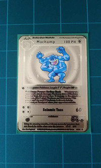 Pokemon Card Custom Metal Gold Machamp